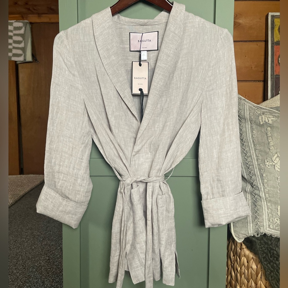 Bagutta linen shirt jacket